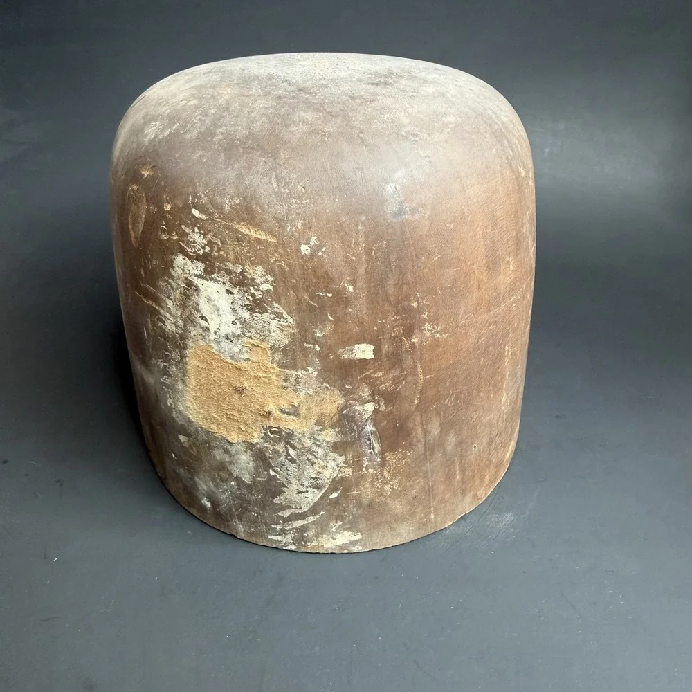 Antique Primitive Millinery Wood Hat Block Mold Form Hatter Tool 7 1/4